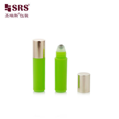Beli RPA(S)-2ML Mini Slim Green Plastik Botol Roller Dengan Roller Ball Rose Gold Cap pembuatan online