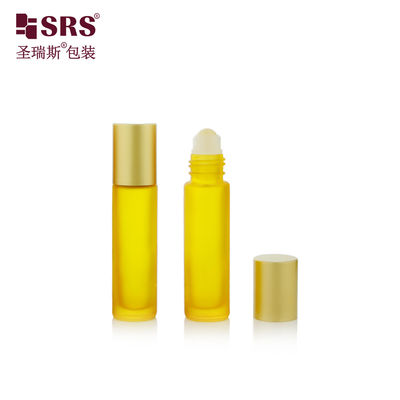 Beli BLPM-10ml Ball Roller Stainless Steel Wall Roll On Glass Bottle Untuk Perawatan Kulit Essence dengan tutup emas mat untuk parfum beraroma pembuatan online