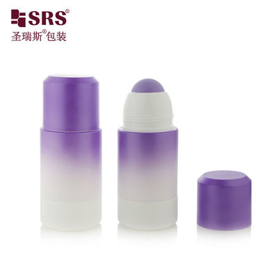 Beli RPPE ((P) -75ML penjualan langsung pabrik Empty Parfume Branding Putih Ungu Gradient Isi ulang Roll On Bottle With Logo Pencetakan dengan ungu bolong roller bolong pembuatan online