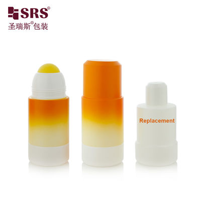 Beli 75ML RPPE P Custom Gradient Orange Matte Mould Empty Roll On Bottle untuk aplikasi gel penenang otot estetika pembuatan online