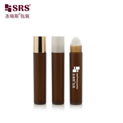 Beli RPP tahan lama P -20ml Matte Frosted Finish Empty Coffee Brown Color Roll On Bottle With Gold Screw Cap Untuk Kemasan Perawatan Mata pembuatan online