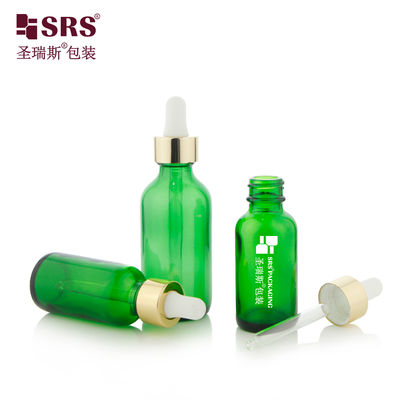 Beli Luxury Collar 1oz 2oz Green Glass Dropper Bottle for Essential Oil pembuatan online