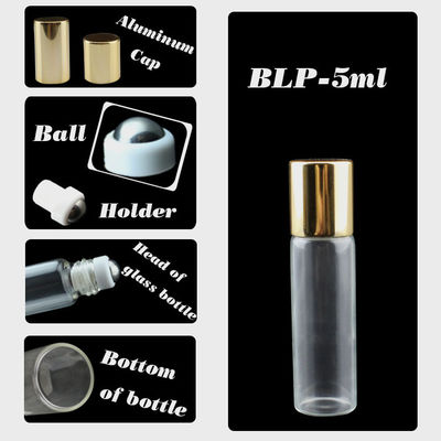 SRS kualitas tinggi tanpa kebocoran botol kaca minyak esensial 5ml dengan bola rol