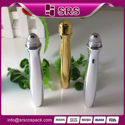15 ml roll plastik pada wadah dengan tutup Aulinum untuk perawatan pribadi, stainless steel roller b