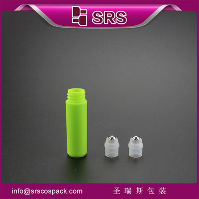 Green Plastic Roll On Bottle with Secure Seal Pharmaceutical Grade Leakproof 5ml Perfume Roller Bottle