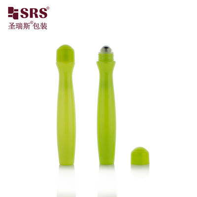 SRS8447-15ML Avocado Green Perfume Roll On Bottle dengan bentuk pinggang melengkung