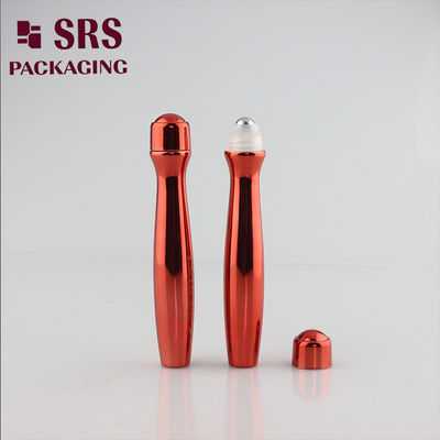SRS8447-15ML Fancy Glossy Red Empty Plastic Roll On Bottle dengan Printing