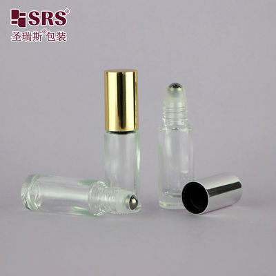 Botol Rol Batu permata Kaca Bulat Silinder 5ml Untuk Esensi Perawatan Kulit