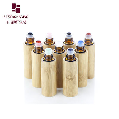 BG-5ML Pijat Bambu Kaca Batu permata Botol Rol Untuk Minyak Aromateropi