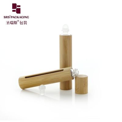 BG(G)-10ML Botol Rol Bambu Kosong Kayu Asli Bahan Bambu Untuk Minyak Esensial Dengan Bola Aplikasi Kaca Jendela