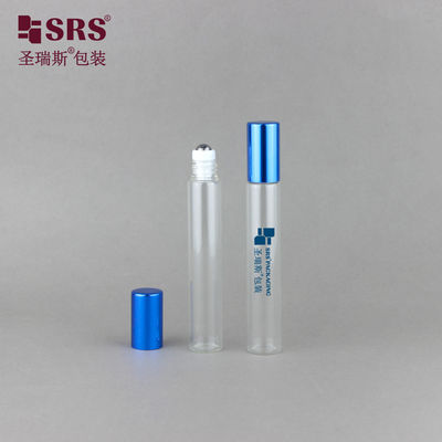 BLP ((S-A) -10ML Clear Steel Roller Ball Glass Bottle Thin Wall With Aluminium Metal Cap