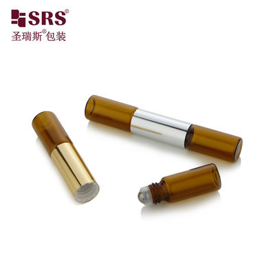 SGB2-5+5ML Dual Side Tube Perfume Oi Glass Roller Bottle Dengan Bola Baja Rustless
