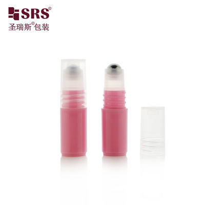 RPPH-3ML Semangka Warna Pink Botol Uji Sampel Ukuran Mini Dengan Metal Roller Ball Slim Cap Untuk Perfume Ukuran Perjalanan