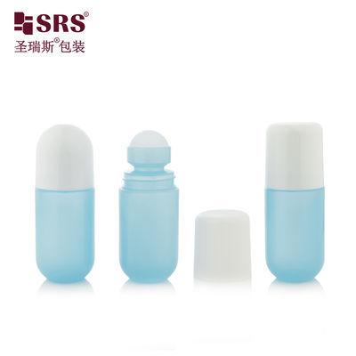 RPPA-50ml Botol Rol Plastik PP Kosong Biru Bulat Atas Bolong Kerongkong Untuk Gel