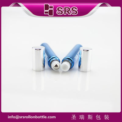 SRS 10 ml gulungan kaca warna biru pada botol dengan tutup aluminium perak
