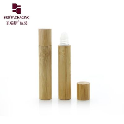 BPP-8ML Botol Rol Plastik Kap Kayu Bambu Alam Untuk Kemasan Perawatan Pribadi