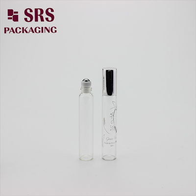 SRS kosong 8ml kaca warna bening roll pada botol dengan tutup aluminium