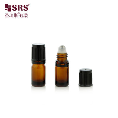 BLPF-5ml Round Shoulder Blue Green Amber Vial Kaca Dengan Tutup Anti-Pengganggu Dengan Bola Kaca Untuk Minyak