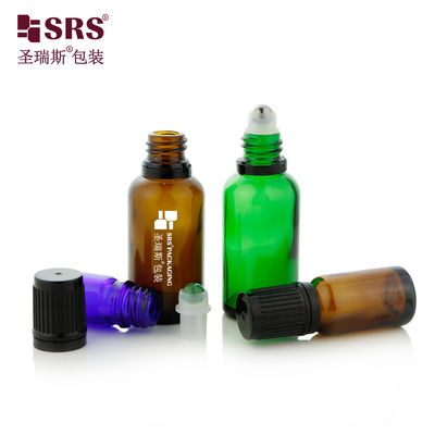 BLPF-30ML Kontainer bola rol kaca minyak esensial kosong dengan tutup anti tamper