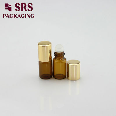 SRS kosong 2ml amber mini kaca parfum roll pada botol dengan tutup aluminium