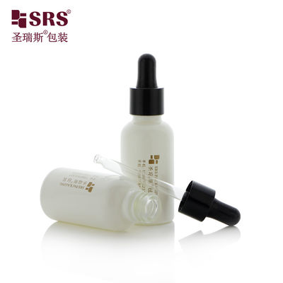 D001- 50ml Putih Lapisan Kaca Botol Dropper Kosong 5-100ml Untuk Serum Wajah