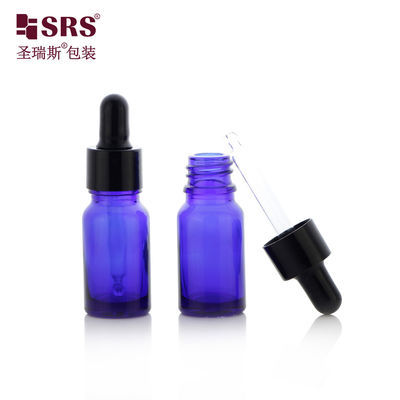 D001-20ml Grosir Proof UV Kaca Kosmetik Berwarna Biru Botol Dropper Minyak Esensial Untuk Perawatan Pribadi Kemasan Farmasi