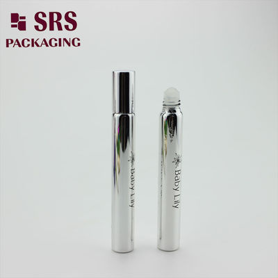 SRS botol bola rol kaca perak 15ml kosong dengan tutup aluminium perak