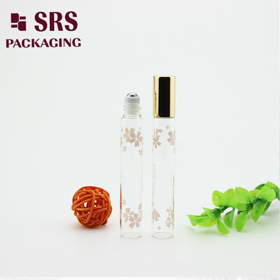 SRS 10ml gulungan kaca warna transparan pada botol untuk minyak esensial