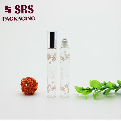SRS 10ml warna transparan rol kaca minyak esensial pada botol dengan tutup aluminium perak