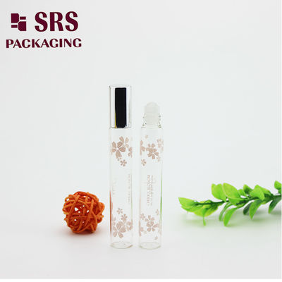 SRS 10ml transparan warna parfum kaca gulung pada botol dengan bola kaca