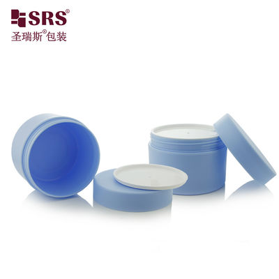SRSJK-150g Matt Biru PP Plastik Double Wall Jar Daur Ulang Untuk Perawatan Rambut Kemasan