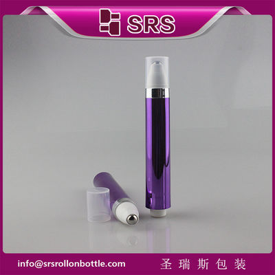 SRS 15ml kosong ungu warna krim mata tanpa udara roll pers di botol