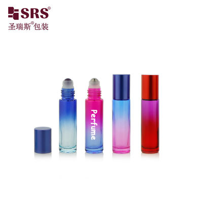 BLPM-10ml Cylinder Bulat Kosmetik Berwarna-warni Stainless Steel Roller Ball Perfume 10ml Roll On Bottle untuk aplikasi minyak kosmetik
