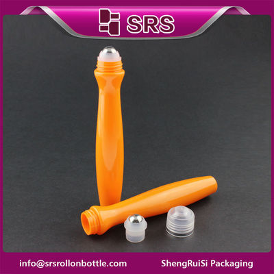 SRS kualitas tinggi plastik oranye warna 15ml botol bola roller krim mata