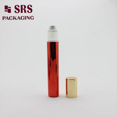 SRS Empty Eye Cream Plastic Roll On Bottle Metalized Warna Merah 15ml