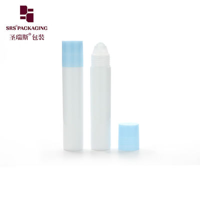 Botol Plastik PP PCR Berkulit Biru dengan Tutup Sekrup Berwarna Biru Langit dan Bola Roller Untuk Kemasan Serum Perawatan Kosmetik