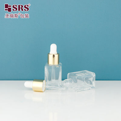 D1877-10ml Pilihan Warna dan Merek Custom Botol Dropper Kosong Dengan Lampu Silikon Putih Berkilau Bahu Emas Berkilau Untuk Pemesanan Grosir Untuk Kemasan Serum