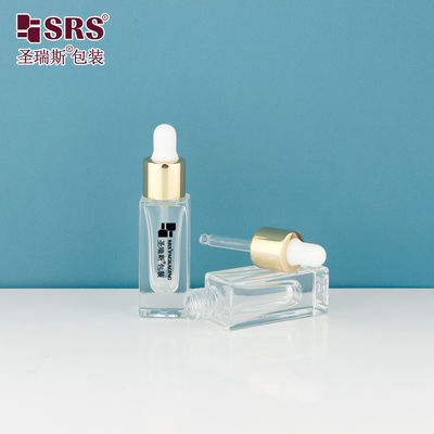 D543-5ml 5ml-10ml Botol dropper transparan kosong dengan kerah emas