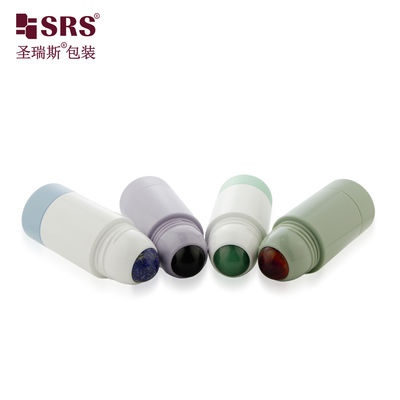RPPE 50ml Pengisian ulang Primary Roll On Bottle Packaging Untuk Mengandung Aplikasi Antiperspirant Dengan Natural Stone Ball