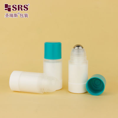 RPPE 50ml Eco Friendly Roll On Container Pembungkusan Utama Untuk Mengandung Formula Deodorant Cairan Dengan Bola Permata