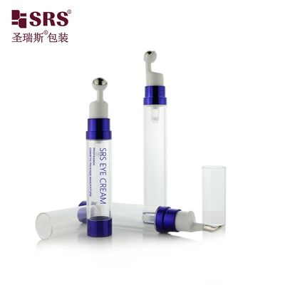 Sampel Gratis Rol Bola Baja Berkualitas 8ml 10ml 15ml Plastik PETG Eye Cream Airless Roller Bottle