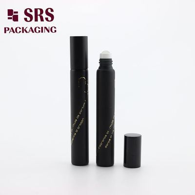 SRS kosong kosmetik 10ml kaca hitam mat botol bola roller parfum