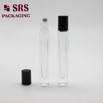 SRS kosmetik berbentuk persegi berwarna bening dinding tebal 10ml gulungan kaca pada botol