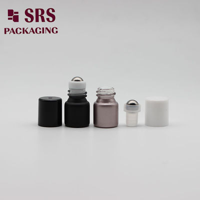 SRS kosong kosmetik warna balck mini 1ml botol kaca bola rol