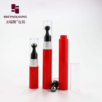 Kosong 5ml 10ml 12ml 15ml plastik warna merah pencet serum mata tanpa udara botol pompa