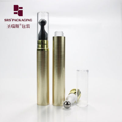 Metalized emas warna plastik pers airless kosmetik 10ml 5ml pompa botol krim mata