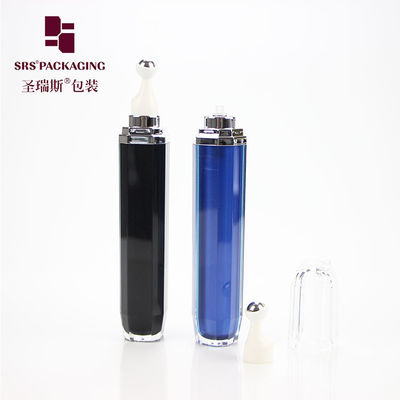 SRS Kosmetik Serum Mata Akrilik Empty Roll On Bottle Hitam 15ml Dengan Tutup Jelas