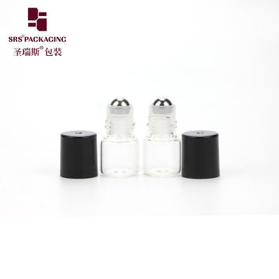 Grosir kosmetik mini transparan warna bulat minyak esensial 1ml kaca gulung pada botol