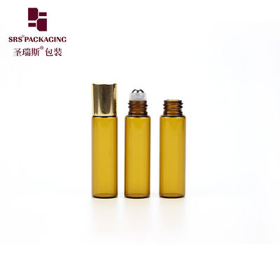 Kosmetik Kosmetik Kosmetik Berwarna Amber Mini 5ml Kaca Roll On Botol Dengan Tutup Aluminium