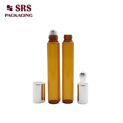 Empty Perfume Amber Glass Roller Ball Bottle 10ml Dengan Tutup Aluminium